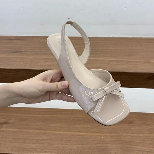 法式方头蝴蝶结后空露趾凉鞋女2026新款夏季外穿配裙子绝美高跟鞋聚★★为爱严选 商品图2