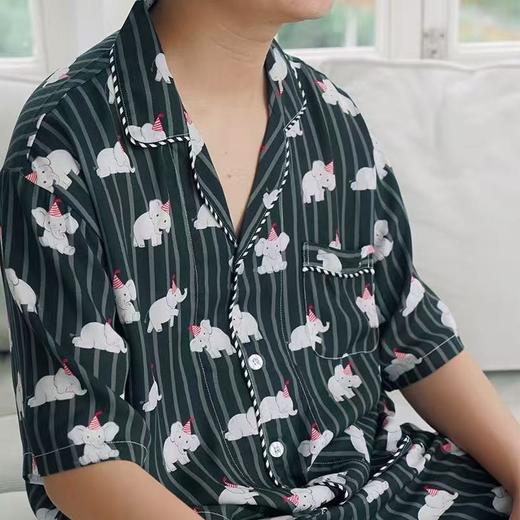 男女士天丝混纺睡衣套装 夏季薄款情侣家居服 凉感亲肤柔滑 商品图2