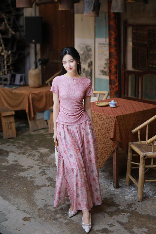 【多件多折】逸红颜明月优选 #「胭蔓」温婉新中式上衣，胭脂点染，东方水彩的诗意朦胧 商品图3