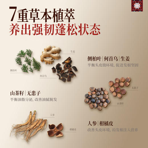 【稻米发酵精华】长发小寨 固发防脱强韧洗发露（滋养强韧型） 400g/瓶 7重草本植萃 商品图3