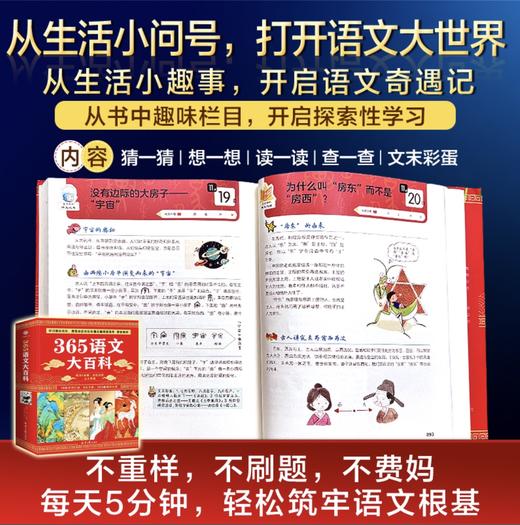 365语文大百科  9大主题365个知识点，读懂中华文化之美，每天五分钟 文化自信 从小养成。16位一线锚定精准语文内容 商品图3