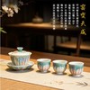 【自然釉色】陶壶客 全手工原矿釉粉三彩莲花盖碗套装 入窑一色出窑万彩 商品缩略图2