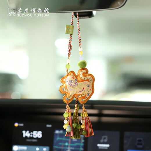 苏州博物馆 鸿运小礼香挂/虎镇五毒吉祥纳福安康传统织绣五彩绳流苏串珠车挂包挂配饰 商品图4