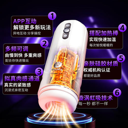 GALAKU 虹吸电动吮吸震动APP控制飞机杯 商品图4