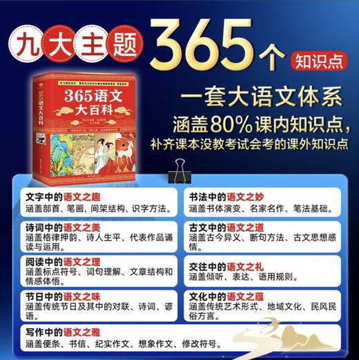 365语文大百科  9大主题365个知识点，读懂中华文化之美，每天五分钟 文化自信 从小养成。16位一线锚定精准语文内容 商品图2