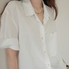 亚麻翻折袖口短袖衬衫 | 甄选亚麻混纺面料，基础版型宽松松弛，老钱风的利落大气【3-5天发货】 商品缩略图2