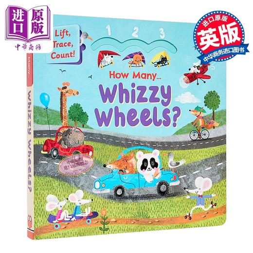 【中商原版】机关书 车轮的百科 How Many Whizzy Wheels 英文原版 儿童纸板书绘本 翻翻书 亲子认知识物图画书 进口童书 商品图1