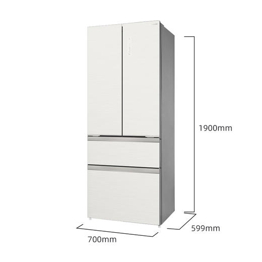 美菱 冰箱 BCD-420WFP9BZ 玉纱杏 420升 法式多门冰箱 中间开 电脑控温 变频 智能除霜 风冷无霜 一级能效 商品图4