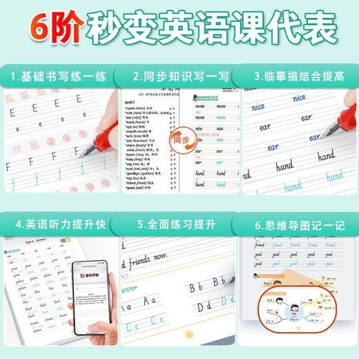 2026秋墨点字帖小学初中英语同步字帖人教版PEP三四五六七八年级上册任选英语字帖抄写本意大利斜体 商品图2