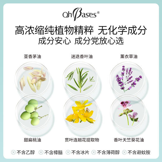 【植物精粹 防护舒缓三件套】全家可用 | 美国OhBases欧比信 儿童可用 夏季蚊虫 滚珠棒1.5ml [赠小猴子挂件]香茅护肤膏8g/喷雾60ml 商品图3
