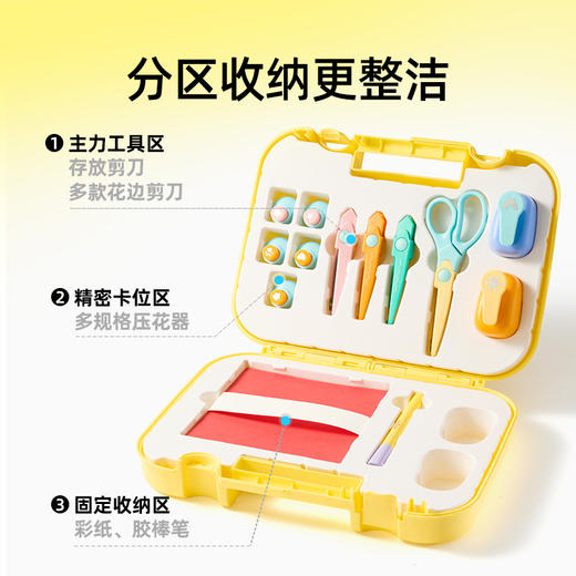 【一压一剪 解锁百变创意】美乐童年压花器手工百宝箱 手工diy打孔印花玩具 手账胶棒裁纸材料套装 商品图3