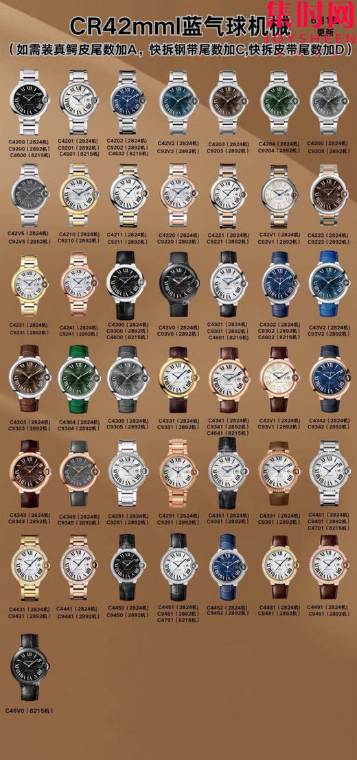 CR卡地亚蓝气球全家福 蓝气球42mm 蓝气球40mm 蓝气球36mm 蓝气球33mm 蓝气球28mm 商品图0