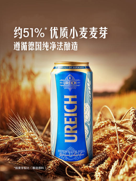 MM 山姆 Ureich德国进口 小麦啤酒 500ml*12/24罐 商品图3