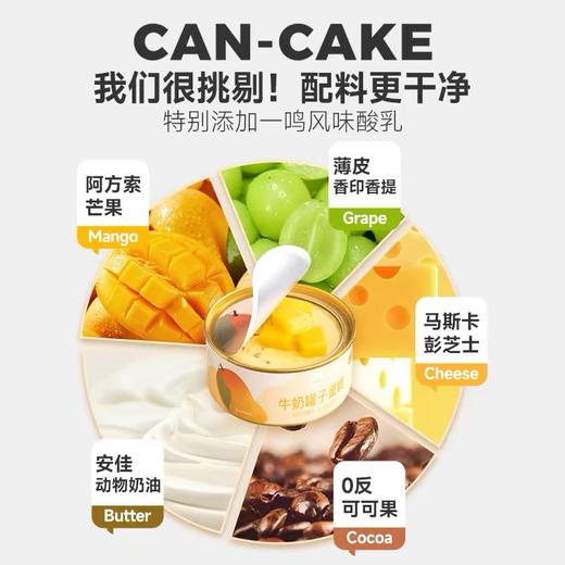 一鸣 牛奶罐子蛋糕（杨枝甘露/青提/黑巧克力生巧/抹茶生巧/提拉米苏1）100g/90g*5★ 商品图2
