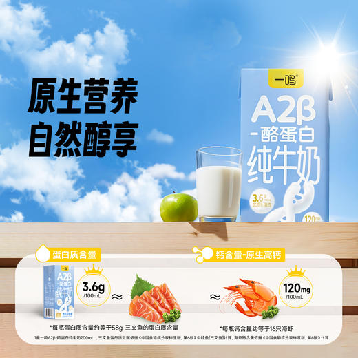一鸣 A2β-酪蛋白3.6纯牛奶 200ml*10*3★ 商品图2