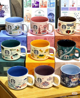 星巴巴韩国城市系列陶瓷马克杯