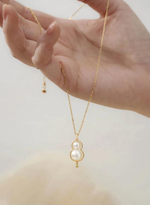 JALO JALO 6-6.5和8-8.5mm 高等级淡水珍珠葫芦宝石吊坠项链 商品图1