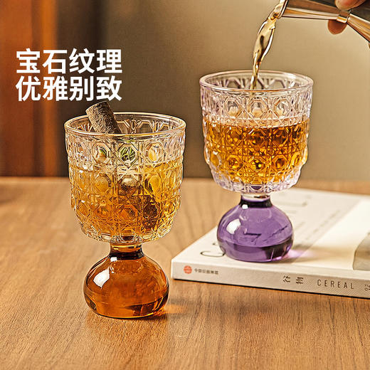 摩登主妇复古玻璃杯高脚杯甜品杯子家用喝水杯高颜值果酒鸡尾酒杯 商品图2