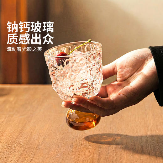 摩登主妇复古玻璃杯高脚杯甜品杯子家用喝水杯高颜值果酒鸡尾酒杯 商品图1