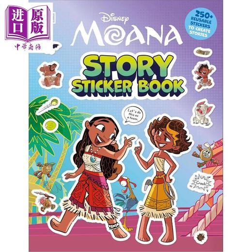 预售 【中商原版】DK迪斯尼海洋奇缘故事贴纸书 Disney Moana Story Sticker Book 英文原版 DK 主题贴纸活动书 青少年图画小说 商品图0