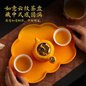 「上新了故宫」事事如意茶具 | 一壶一公道四杯一茶盘，德化白瓷冰玉骨，柿子为器，如意为纹