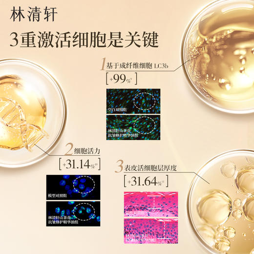 【爆款组合 】林清轩山茶花5.0抗皱修护精华油3ml+小金珠抗皱微珠精华水30ml+2.0黑金时光肽抗皱面霜6g 商品图4