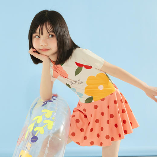 爱多尔女童泳衣温泉女孩游泳衣裙子平角裤女宝宝儿童泳装ET23206-3★ 商品图1