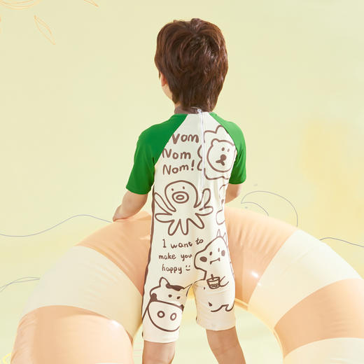 爱多尔男孩泳衣夏季连体短袖防晒游泳衣中小童男宝泳装海边ET23300-1★ 商品图4