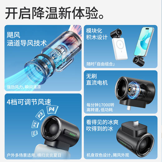 Aecooly艾酷力 USB高速风扇仅重38g17000转风速11m/s 可连手机 充电宝的手持风扇 商品图3