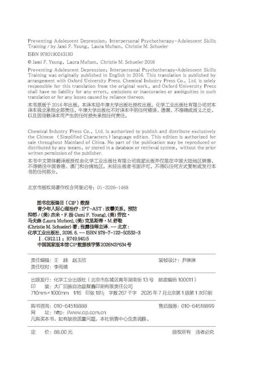 青少年人际心理治疗（IPT-AST）：改善关系，预防抑郁 商品图4