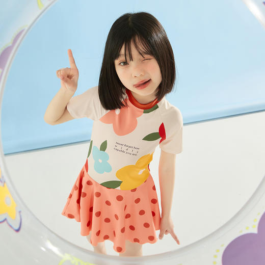 爱多尔女童泳衣温泉女孩游泳衣裙子平角裤女宝宝儿童泳装ET23206-3★ 商品图2