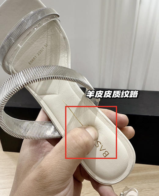 正品“百思图”女士露趾羊皮凉鞋/拖鞋 商品图5