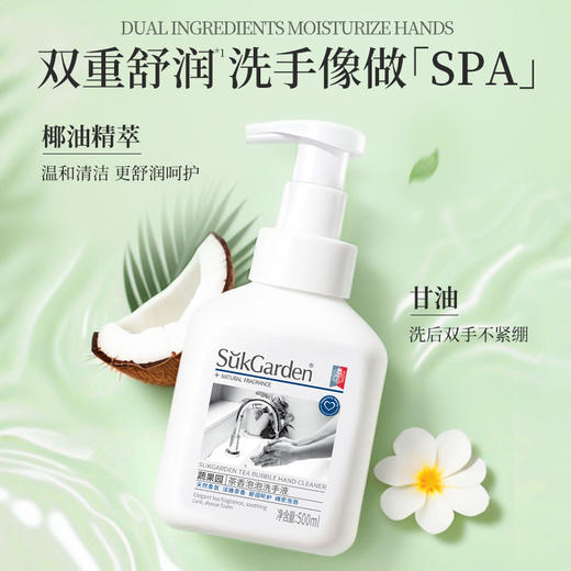 【双重舒润成分】蔬果园 茶香泡泡洗手液 500ml*3瓶 茶香萦绕清爽不紧绷 商品图0