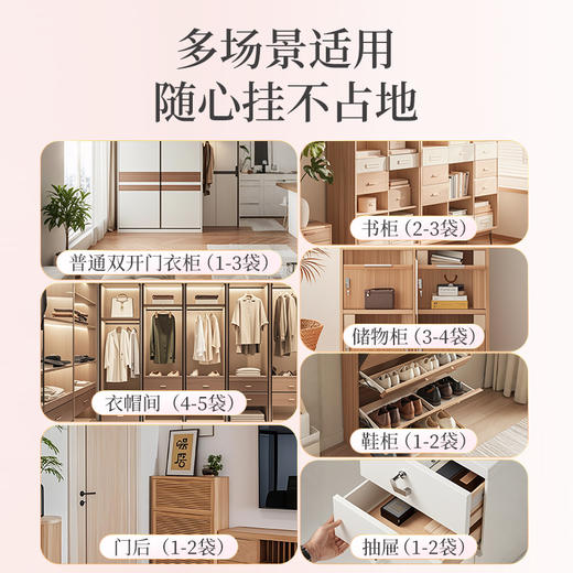 【四效合一】蔬果园 香氛除湿袋升级款 160g/包*8包 (金桂雨与檀木扉4包+白桃露与晚风纱4包)  吸湿不回渗 商品图8