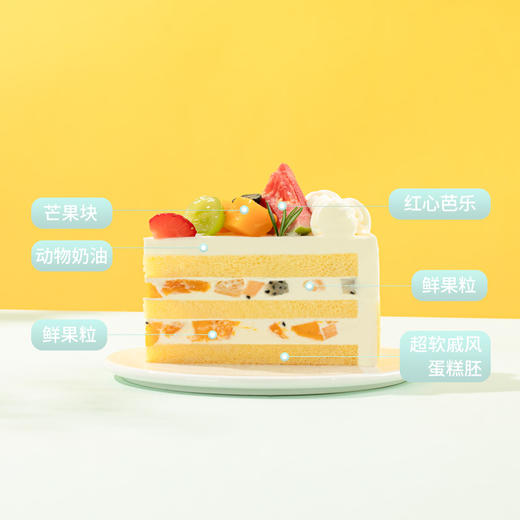 【果粒满满】爆款水果生日蛋糕，多汁草莓、脆嫩青提、清甜芒果、鲜爽芭乐、鲜果满铺搭配轻盈动物奶油，层层果香与绵密奶香交织，美味就此解锁（广州幸福西饼蛋糕） 商品图4