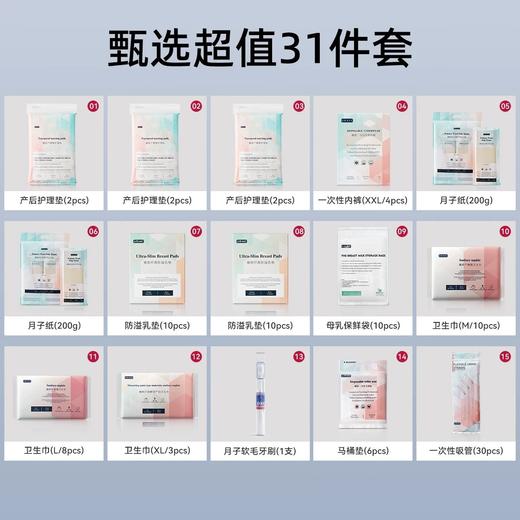 【待产包】嫚熙待产包31件套入院全套母子组合孕妇产专用秋冬季备产月子用品 商品图2