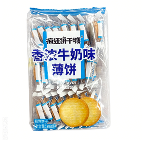 T疯狂饼干城388g香浓牛奶味薄饼