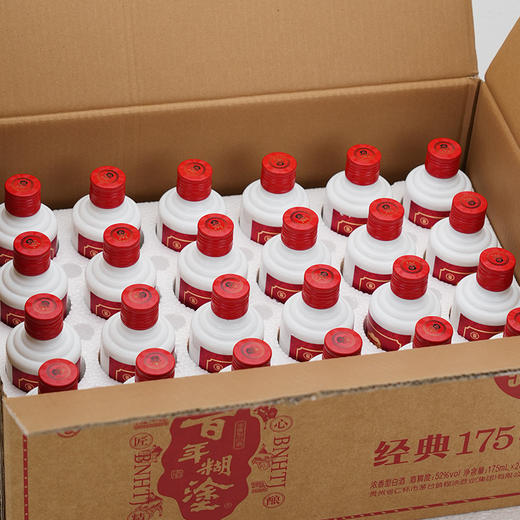 【积分限定】百年糊涂经典175# 52度24瓶*175mL  浓香型白酒 整箱24瓶 【限10件】 商品图1