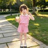 童洛萌女童薄款夏季新款套装无袖学院风夏装宝宝翻领短袖短裤两件套80-150★ 商品缩略图1