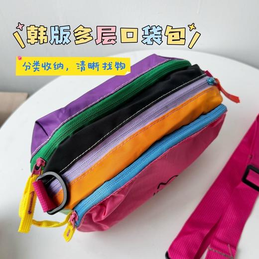 【下单赠斜挎肩带】暑假出行韩系多层收纳包 多层分隔 便携旅行收纳包 多巴胺配色洗漱包口袋包 可斜挎可手提 玩具收纳包 商品图1