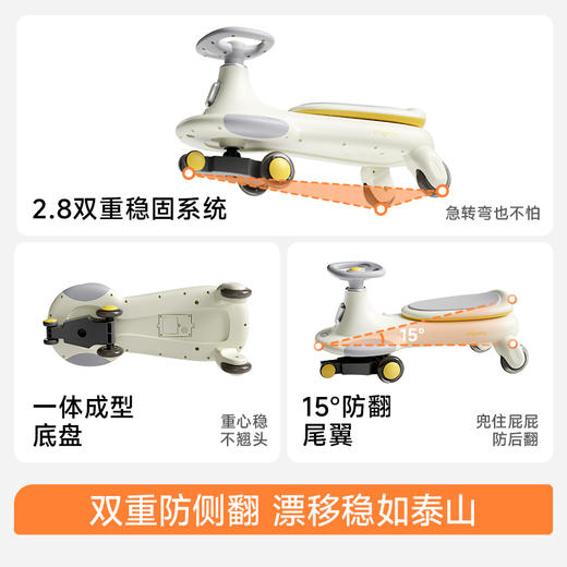 【供货】曼龙mloong飞驰扭扭车儿童溜溜车1一3岁大人可坐宝宝防侧翻摇摇车静音轮 商品图2