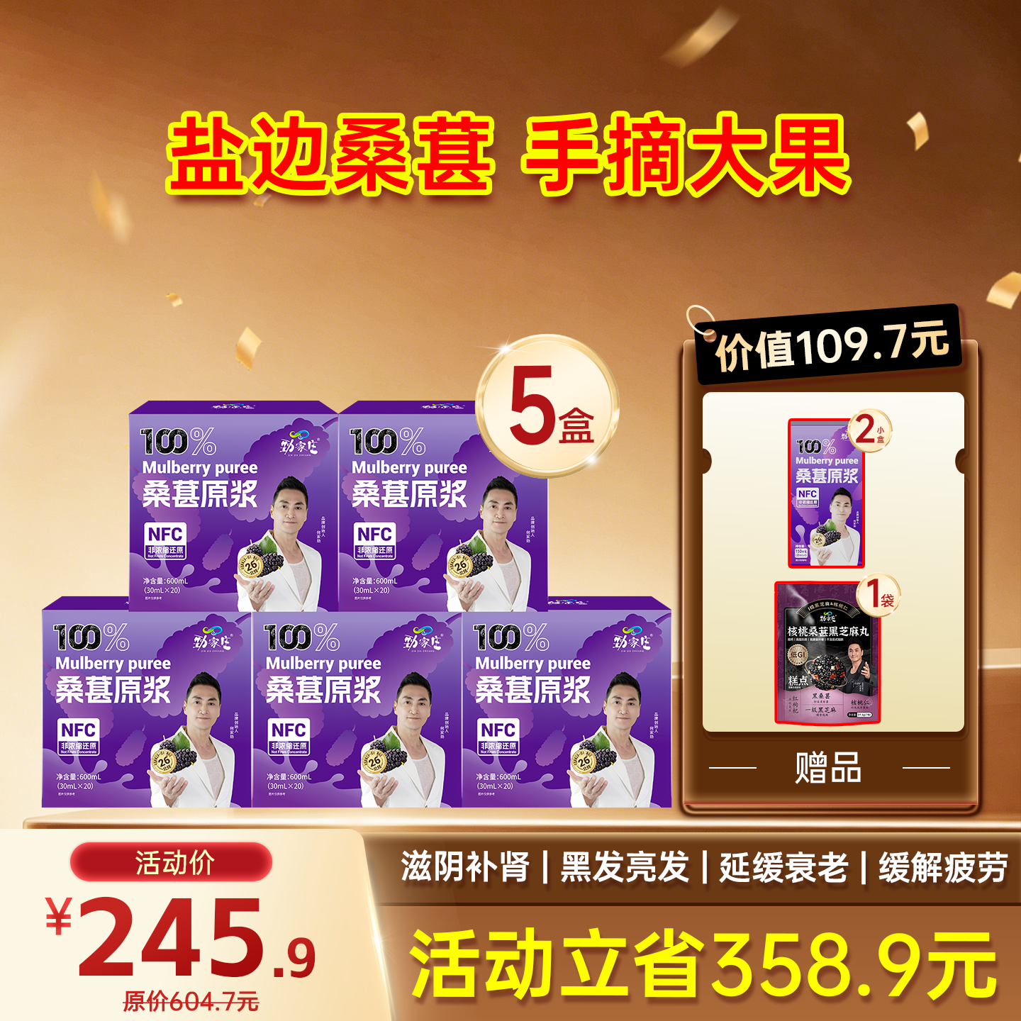 限时福利-爆款-桑葚原浆 20袋/盒