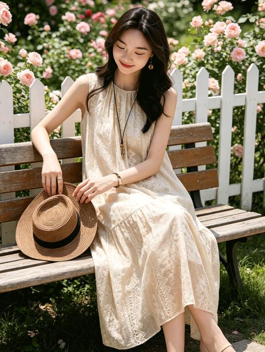 沙杏花笺背心连衣裙/上衣 | 穿在身上的流动风景，夏天值得的一抹温柔【3-5天发货】 商品图4