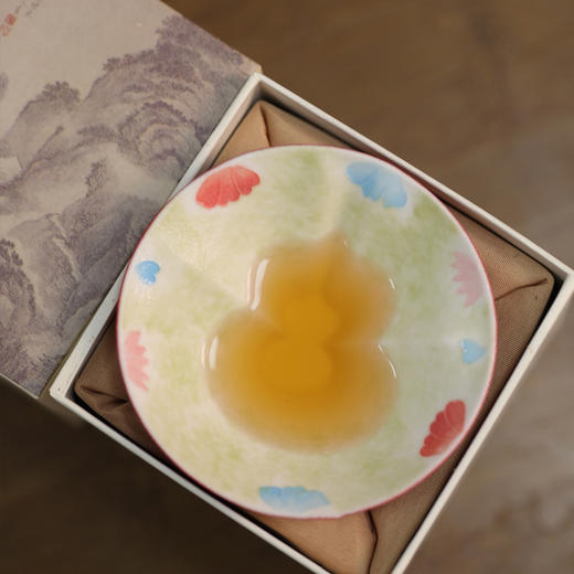 上古名屋·四时花信系列福禄盏 | 国家一级美术师刘铭志监制，经典葫芦造型，手绘花卉（3-7天发货） 商品图1