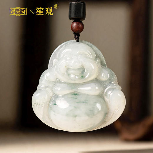 福财祥×笙观福翠平安系列玉石吊坠 新疆老坑天山翠（金丝玉）玉质细腻 油润饱满 温润透亮 商品图2