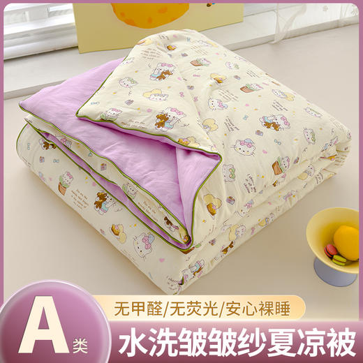 【软糯如云，清凉透气】【A类品质】2026新款水洗皱皱纱夏被夏凉被可机洗透气薄空调被 商品图1