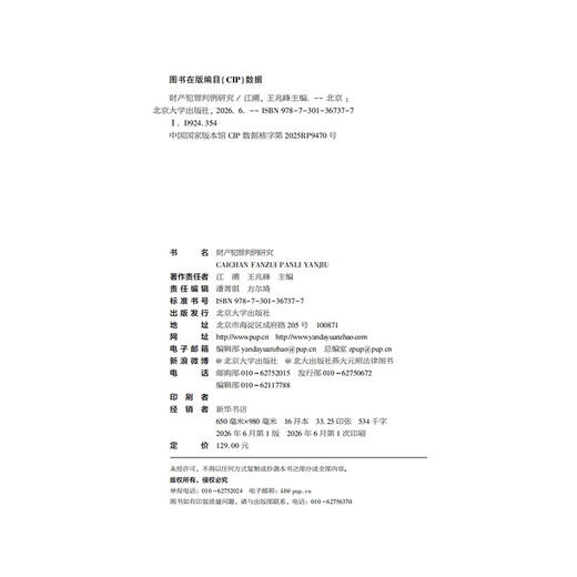财产犯罪判例研究  江溯 王兆峰 主编  北京大学出版社 商品图2