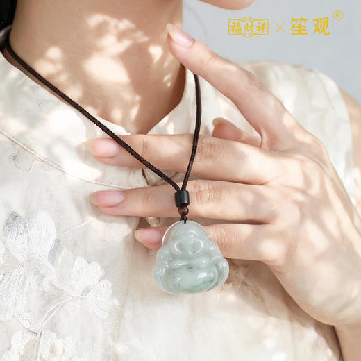 福财祥×笙观福翠平安系列玉石吊坠 新疆老坑天山翠（金丝玉）玉质细腻 油润饱满 温润透亮 商品图4