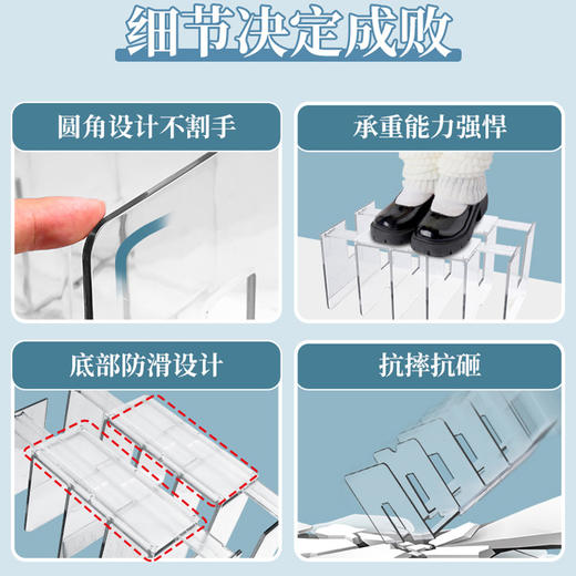 【加厚可伸缩 五格大容量】中小学生可伸缩五栏书立架 班级桌面课本书架 书房书桌收纳置物架 固定书本透明挡板 商品图2