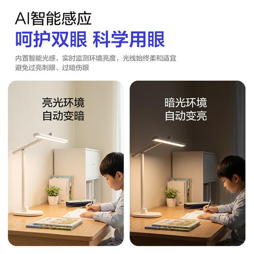 欧普AAAAA级双芯护眼台灯阅读书桌宿舍学习灯学生T形台灯小路灯米博 商品图3